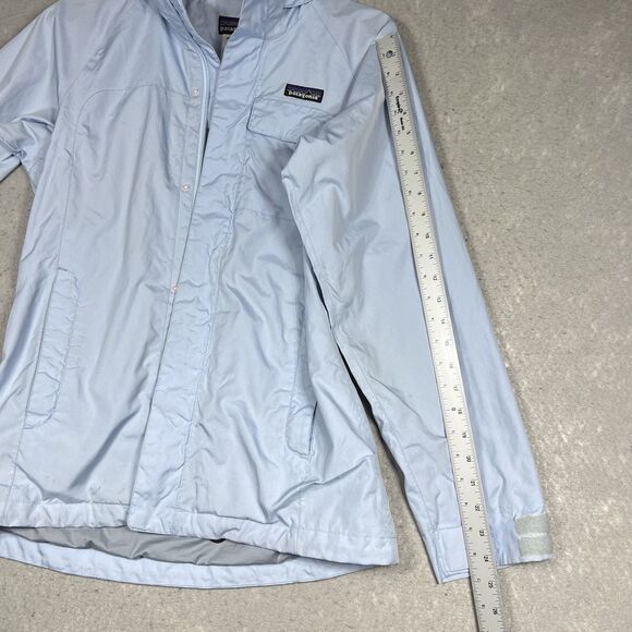 Patagonia Slate Sky Rain Jacket Women’s Small Blue Full Zip Hooded Pockets 27072 - Picture 8 of 15